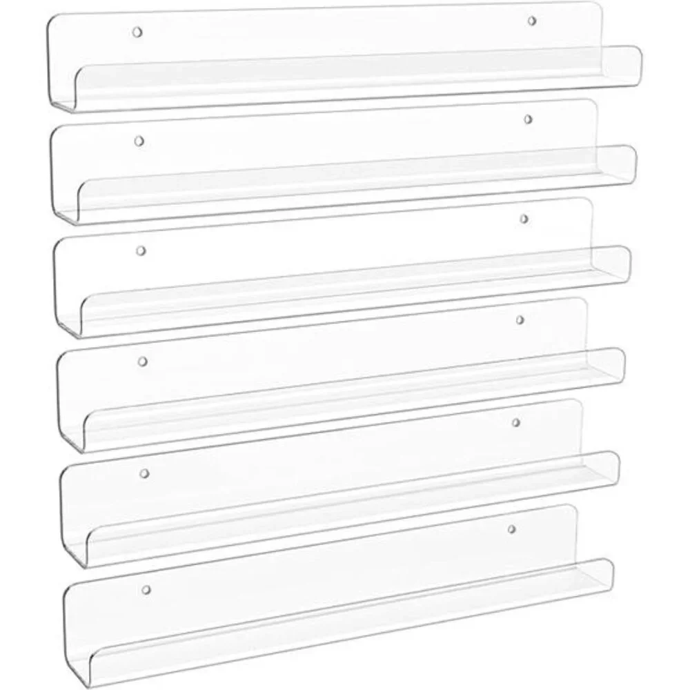 6 Pack Clear Acrylic Shelves, 12